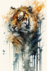 Toile "Animaux à l'aquarelle" - Le tigre