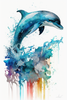 Toile "Animaux à l'aquarelle" - Le dauphin