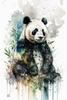 Toile "Animaux à l'aquarelle" - Le panda